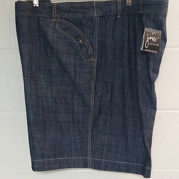 JUST MY SIZE LIGHT WEIGHT, DARK 100% COTTON, DENIM, 9.5", JEAN SHORTS NEW - Picture 8 of 8